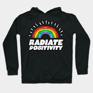 Gay Pride  Radiate Positivity Lgbtq Men Women Kids Hoodie